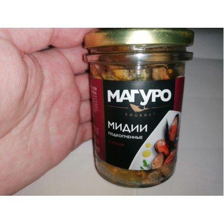 Мидии подкопчённые в масле, Магуро стекло (200г) Мидии подкопчённые в масле, Магуро стекло (200г)