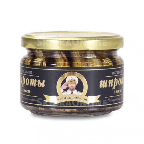 Шпроты в масле,  250 гр ТМ Капитан Вкусов Шпроты в масле,  250 гр ТМ Капитан Вкусов